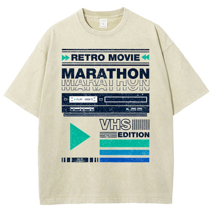 Retro Movie Marathon VHS Edition Vintage Distressed T-shirt