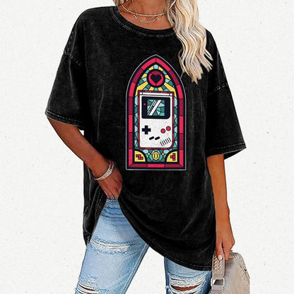 8bit Stained Glass Vintage Distressed T-shirt