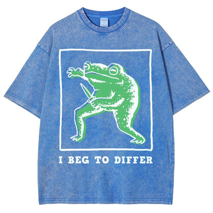 I Beg To Differ Frog Vintage Distressed T-shirt