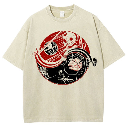 Yin Yang Vintage Distressed T-shirt