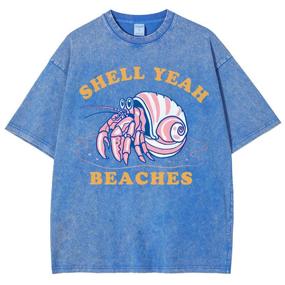 Shell Yeah Beaches Vintage Distressed T-shirt