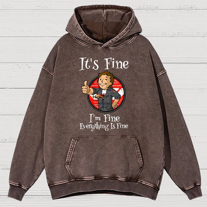 I'M Fine Everything Is Fine Vintage Distressed Hoodie