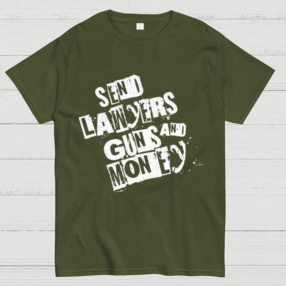Send Lawyers Guns and Money Geek T-Shirt