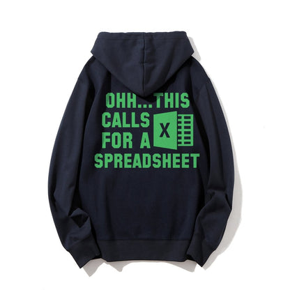 Ohh...This Calls For A Spreadsheet Printed Back Unisex Cotton Hoodie