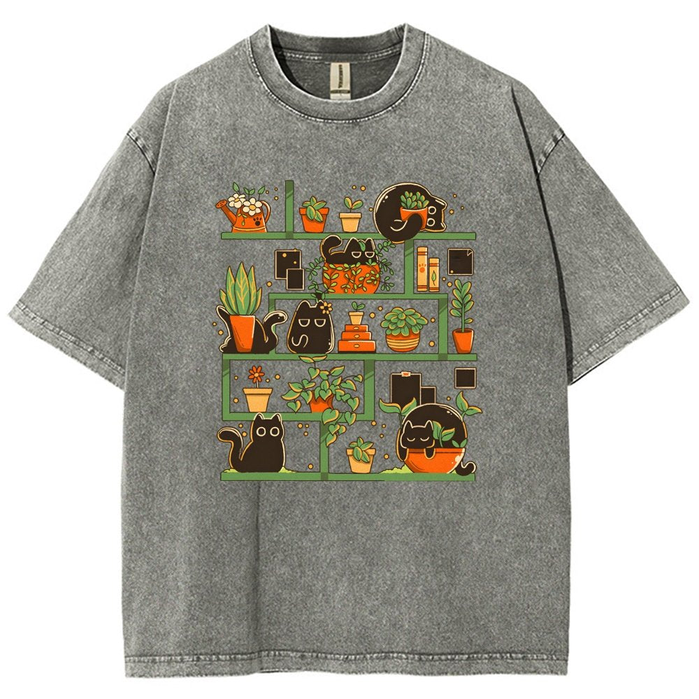 Kitten Garden Vintage Distressed T-shirt