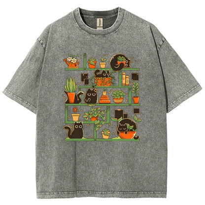 Kitten Garden Vintage Distressed T-shirt
