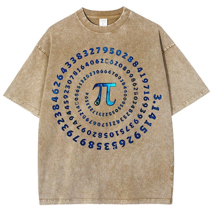 Pi Spiral Vintage Distressed T-shirt