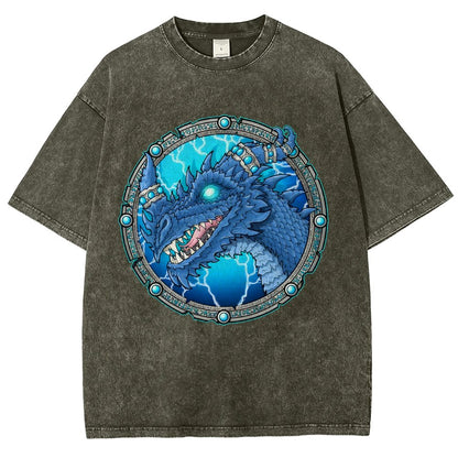 Blue Dragon Vintage Distressed T-shirt