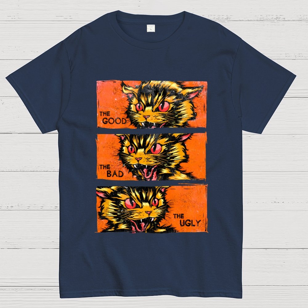 The Good The Bad The Ugly Cat Geek T-Shirt
