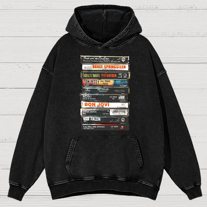 Vintage Rock Cassettes Vintage Distressed Hoodie