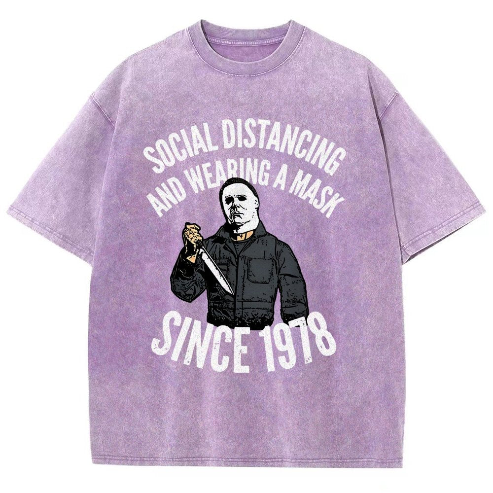 Maintain Social Distance Vintage Distressed T-shirt