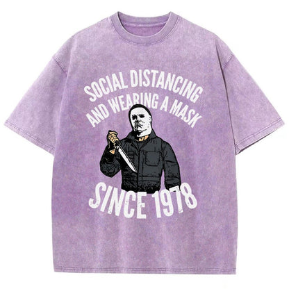 Maintain Social Distance Vintage Distressed T-shirt