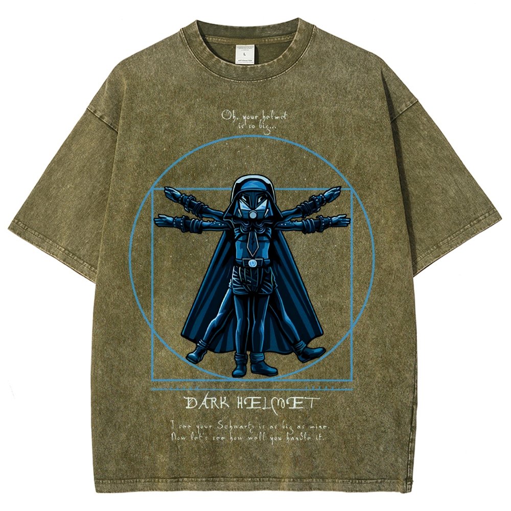Vitruvian Helmet Vintage Distressed T-shirt