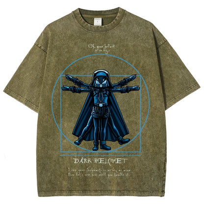 Vitruvian Helmet Vintage Distressed T-shirt