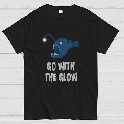 Go With The Glow Anglerfish Pun Geek T-Shirt