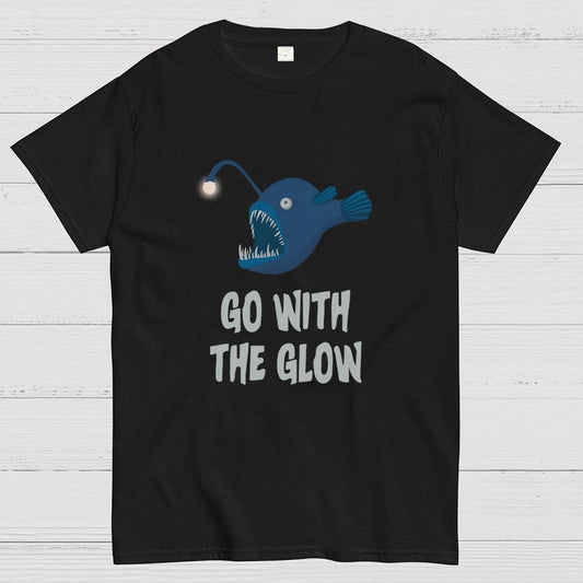 Go With The Glow Anglerfish Pun Geek T-Shirt