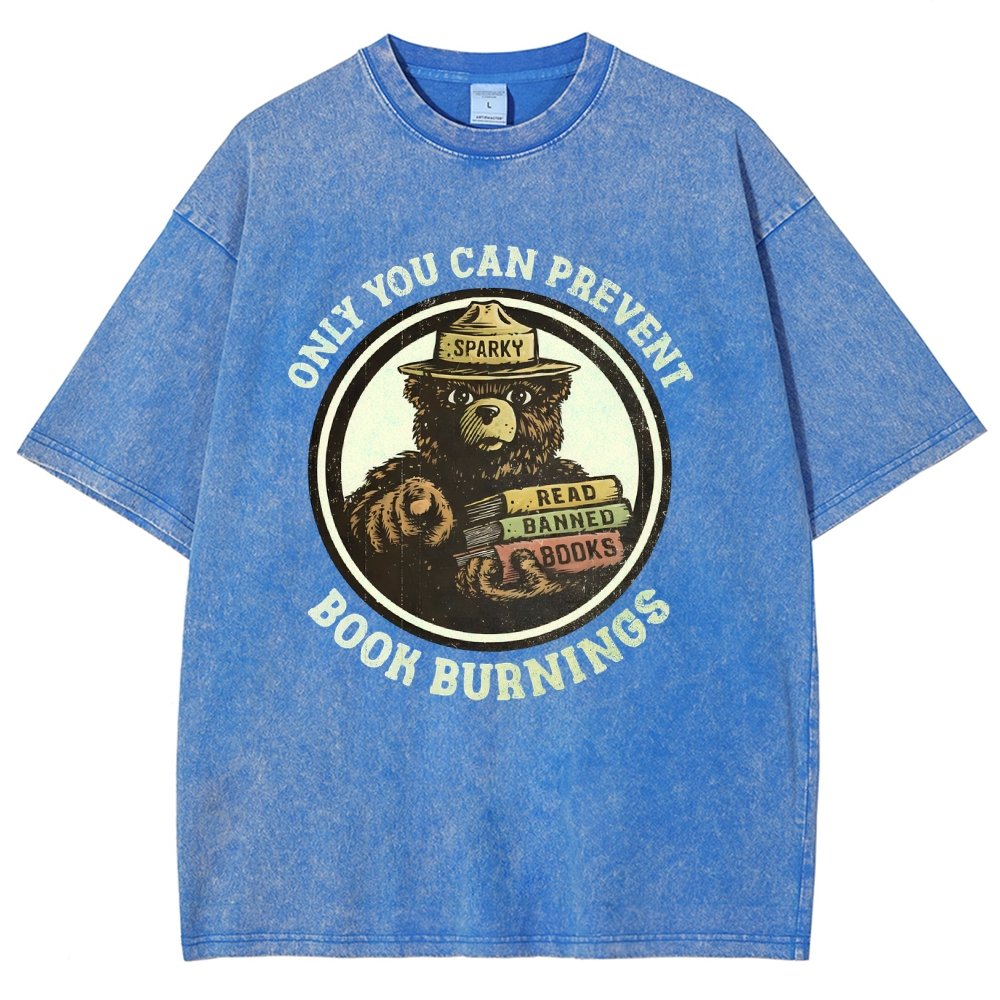 Only You Can Prevent Book Burnings Vintage Distressed T-shirt