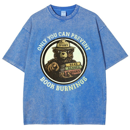 Only You Can Prevent Book Burnings Vintage Distressed T-shirt