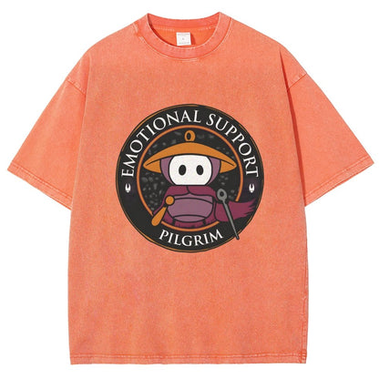 Emotional Support Pilgrim Vintage Distressed T-shirt