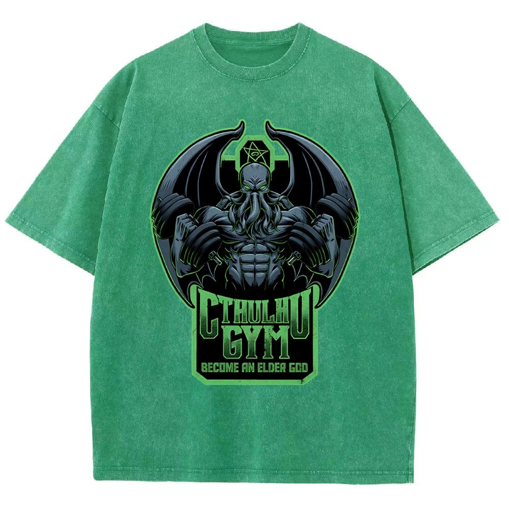 Cthulhu Gym Vintage Distressed T-shirt