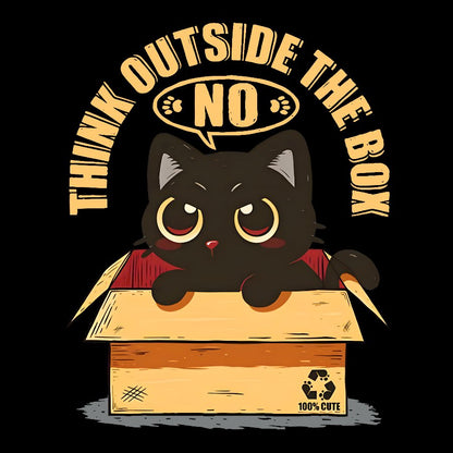 Cat THink Outside In A Box Geek T-Shirt