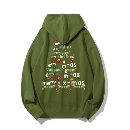 Christmas Math Printed Back Unisex Cotton Hoodie