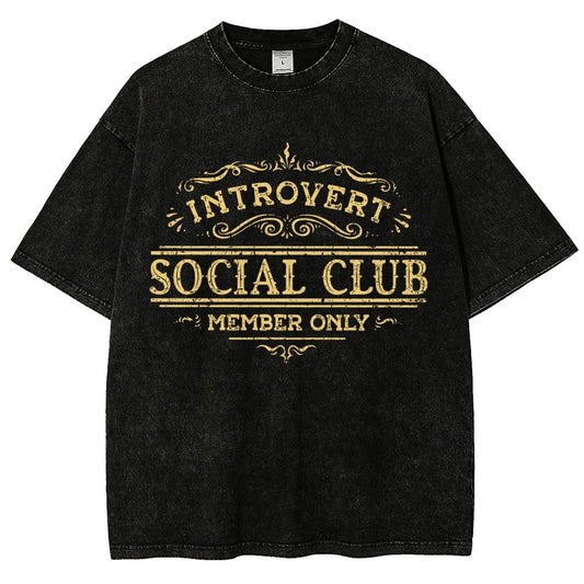 Introvert Social Club Vintage Distressed T-shirt