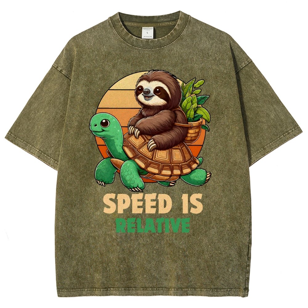Speed Is Relative Vintage Distressed T-shirt