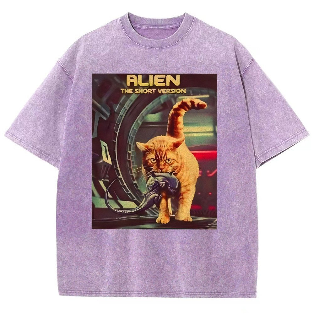 Mystery Cat Heavy Vintage Distressed T-shirt