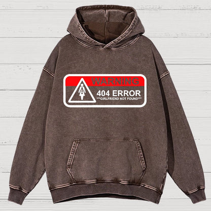 Girlfriend Not Found 404 Errorfunny Warning Vintage Distressed Hoodie