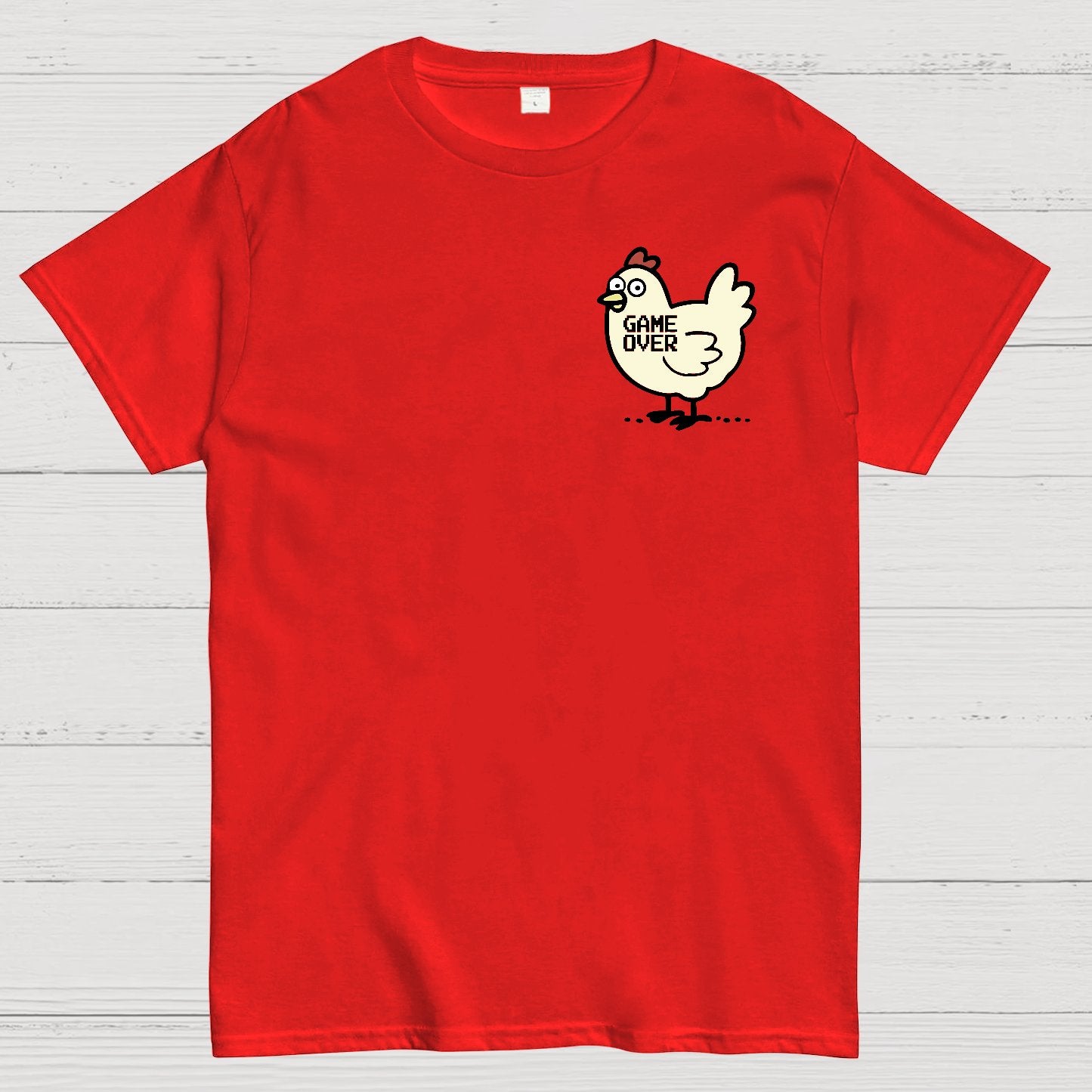 Chicken Game Don't Look At The Chicken Front And Back Printing Geek T-Shirt