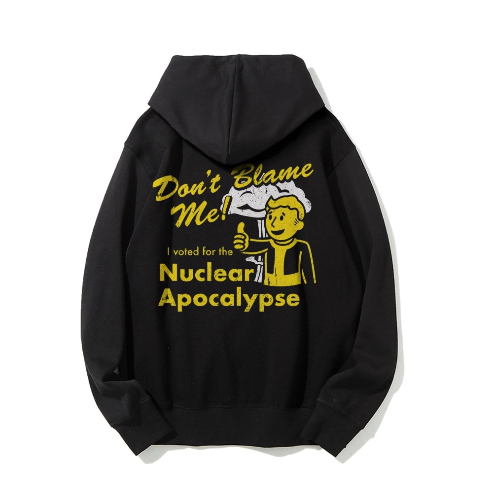 I Voted for the Apocalypse Printed Back Unisex Cotton Hoodie