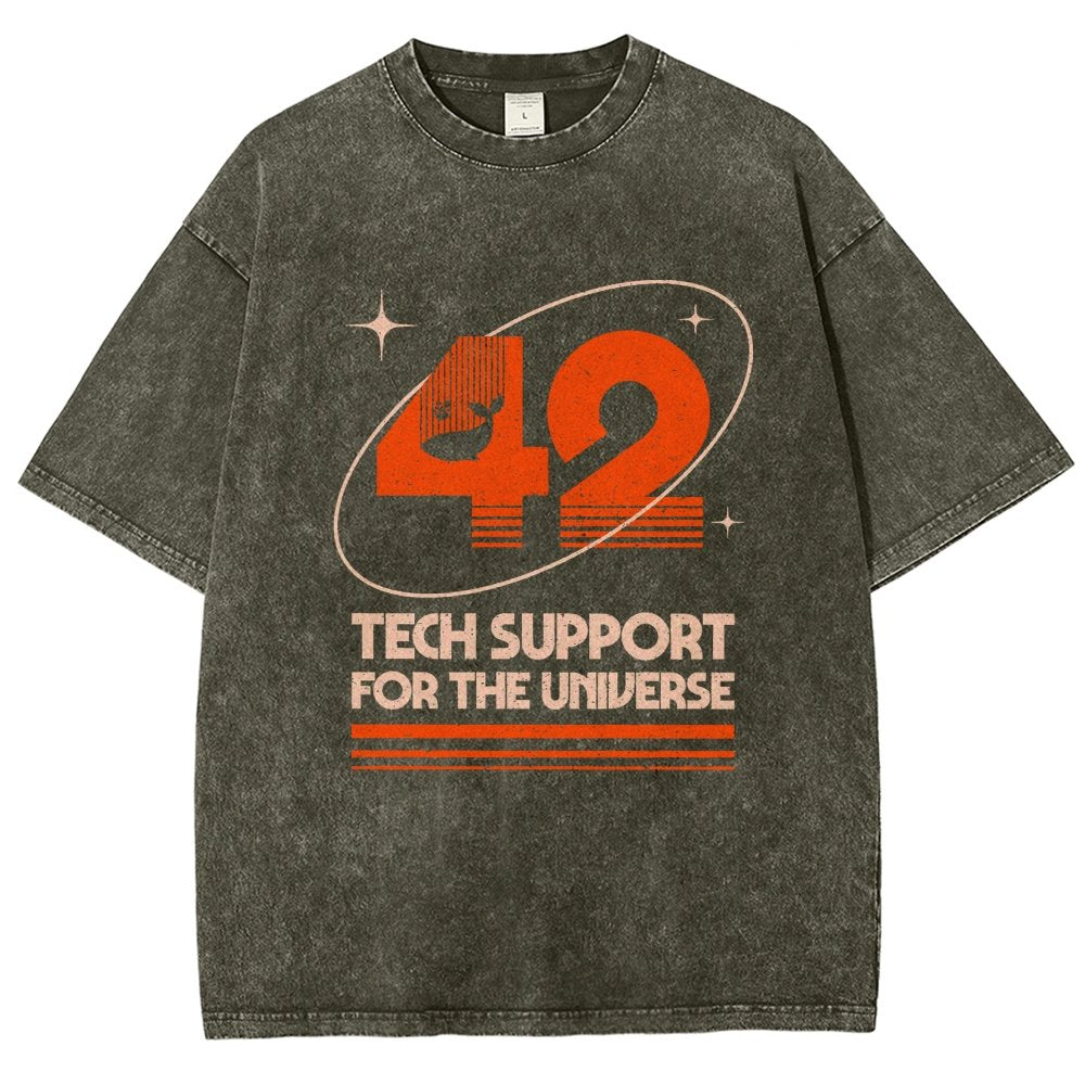 42 - Tech Support For The Universe Vintage Distressed T-shirt
