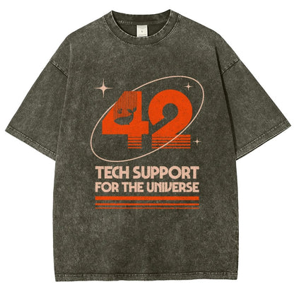 42 - Tech Support For The Universe Vintage Distressed T-shirt
