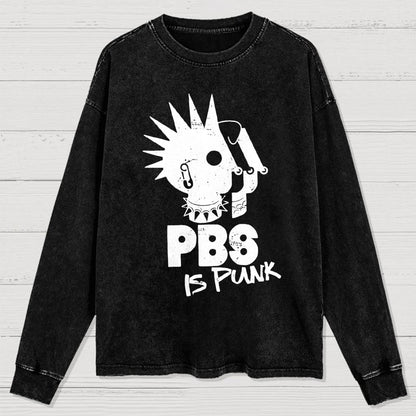 PBS Is Punk Washed Long Sleeve Tee