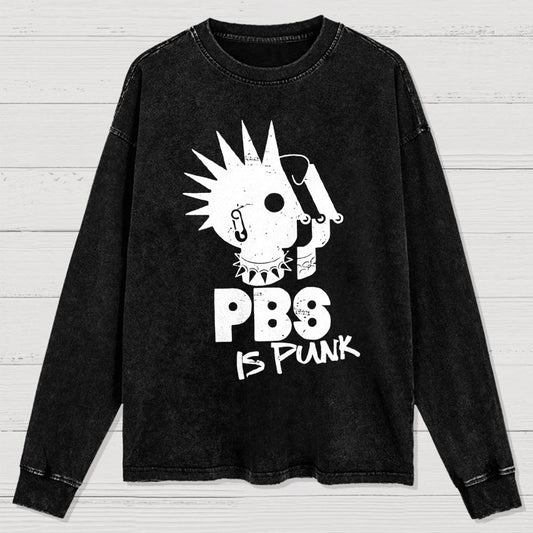 PBS Is Punk Washed Long Sleeve Tee