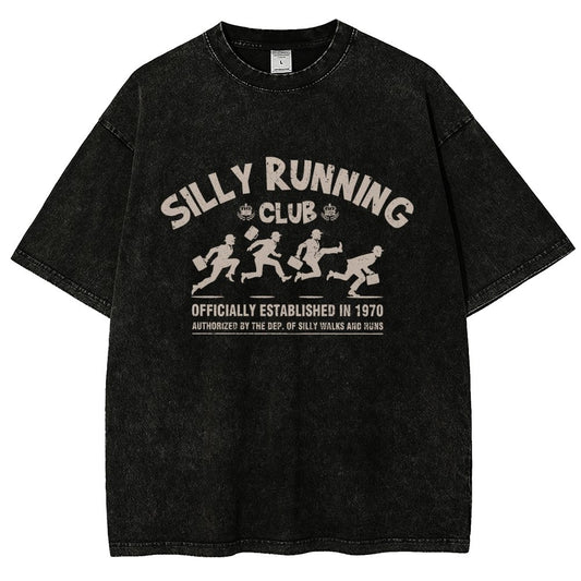 Funny Silly Running Club Vintage Distressed T-shirt