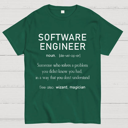 Software Engineer Definition Shirt Coder Definition Geek T-Shirt