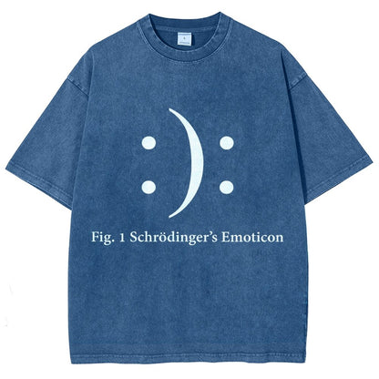 Schrodinger's Emoticon Vintage Distressed T-shirt