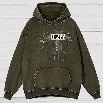 Computer Whisperer Vintage Distressed Hoodie