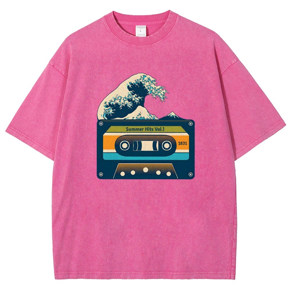 Summer Hits Of Kanagawa Cassette Vintage Distressed T-shirt
