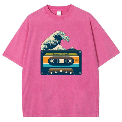 Summer Hits Of Kanagawa Cassette Vintage Distressed T-shirt