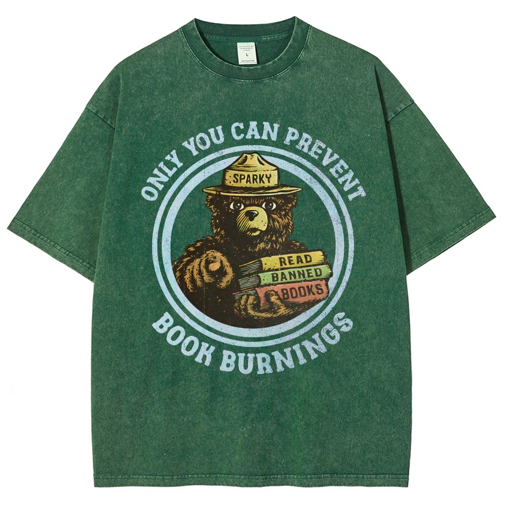 Only You Can Prevent Book Burnings Vintage Distressed T-shirt