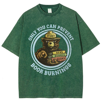 Only You Can Prevent Book Burnings Vintage Distressed T-shirt