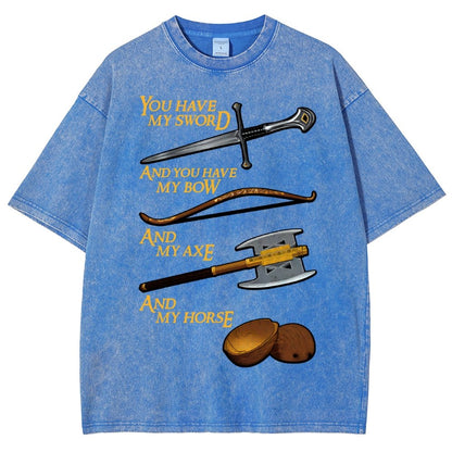Holy Ring-You Have My Blade And You Have My Arrow And My Hammer And My Steed. Vintage Distressed T-shirt