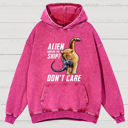 Top Cat Alien Aboard The Ship Don’T Care Vintage Distressed Hoodie