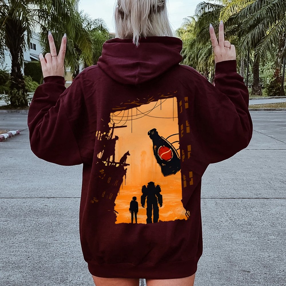 Welcome To This Land Printed Back Unisex Cotton Hoodie