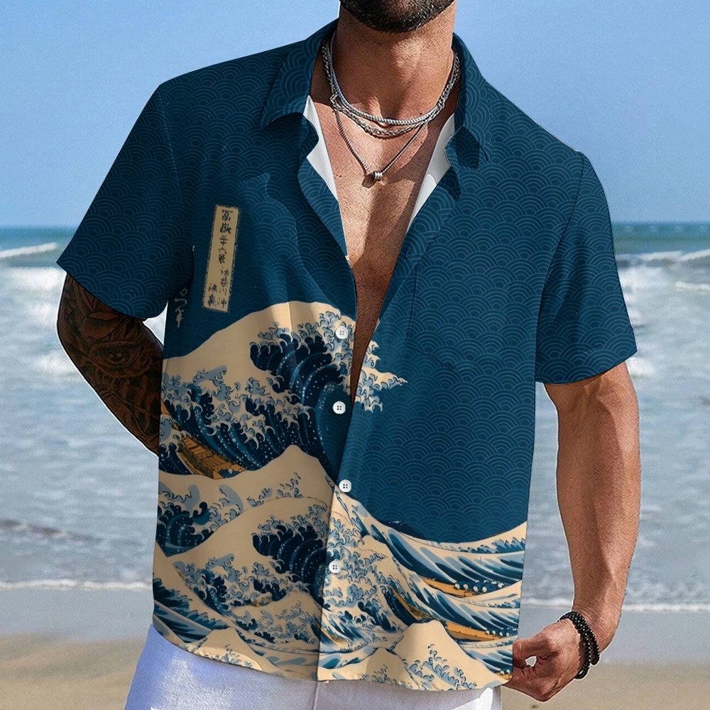 Wave Off Kanagawa  Geek Hawaiian Shirt
