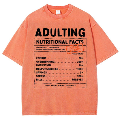 Adulting Facts Vintage Distressed T-shirt