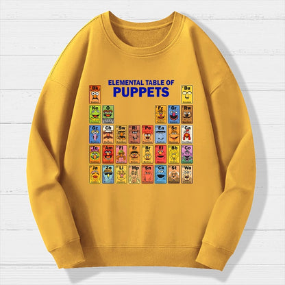 Elemental Table Of Puppets Geek Cotton Sweatshirt